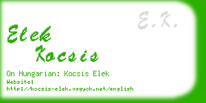 elek kocsis business card